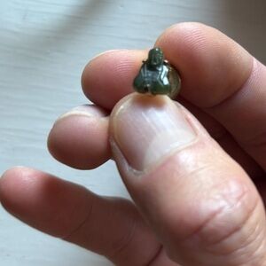 Buddha Jade Pin. Vintage. By Swank. Miniature